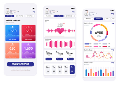 Daily fitness tracking mobile app app branding design illustration typography ui ui design ux vector
