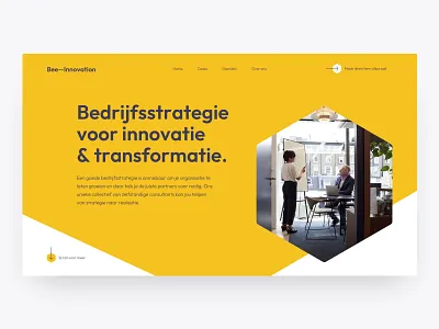 Bee-Innovation Hero bee business digital honeycomb organisation strategy ui ux website