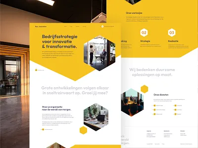 Bee-Innovation Homepage bee business digital homepage honeycomb organisation ui ux website yellow