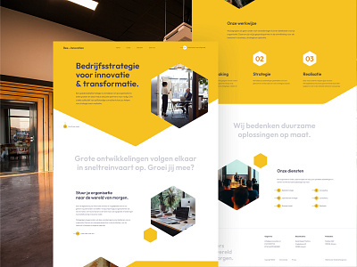 Bee-Innovation Homepage bee business digital homepage honeycomb organisation ui ux website yellow