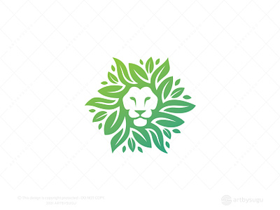 Lion Leaf Logo (for Sale) animal logo branding design graphic design icon illustration leaf logo lion logo logo logodesign logoforsale logotype morden natural logo premade logo ready made logo symbol unused logo vector