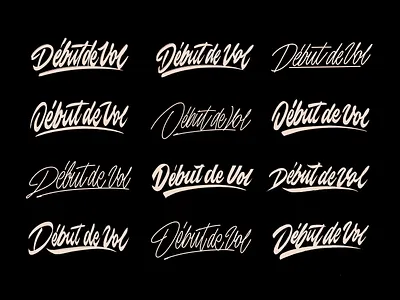 Début de Vol - Logo Sketch for premium upscale brand branding calligraphy clothing design fashion font free hand lettering identity lettering logo logotype mark packaging script sketches streetwear type typo typography