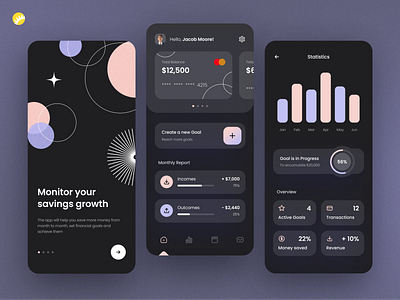 Banking Mobile App Design Concept app design app interface bank bank card banking concept credit card dashboard debit card finance fintech interface management mobile app personal account progress savings statistics ui ux