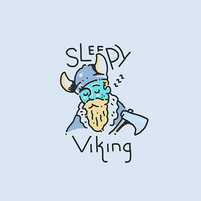 Sleepy Viking drawing hand drawn illustration napping norse procreate sleep sleeping sleepy tired viking