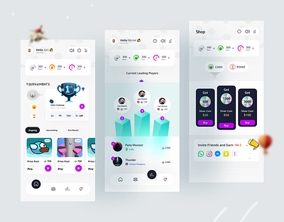 Game Live Tournament app app design app designer coin game design game game live tournament app gaming interface live minimal mobile app tournament ui ui design uiux user experience user interface