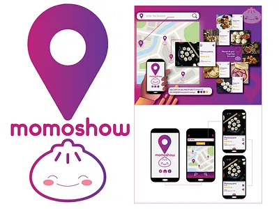 Momoshow adobe illustrator branding clean design food graphic design illustrator interface logo logodesign minimal mobile mobile app ui ui design uidesign ux visual design web design