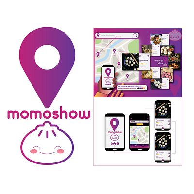 Momoshow adobe illustrator branding clean design food graphic design illustrator interface logo logodesign minimal mobile mobile app ui ui design uidesign ux visual design web design