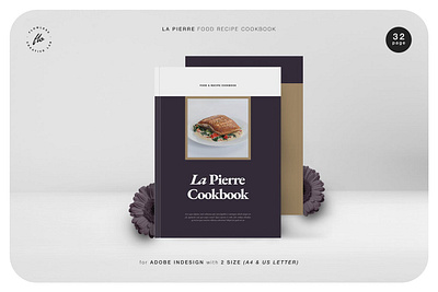 La Pierre Food Recipe Cookbook a4 adobe catalog clean cookbook design food illustration indesign logo magazine minimalist modern print print design printable professional simple template us letter