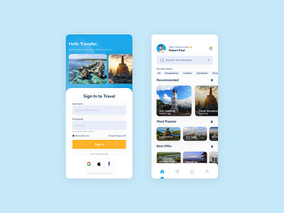 Travel App app clean clear design holiday mobile mobile apps simple travel ui ux vacation