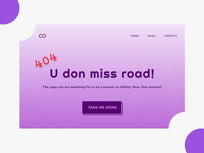 Infinity's 404 Page branding minimal simple design ui