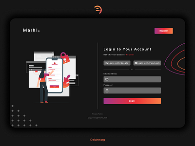 Mark1. Login Page branding design figma ui ux vector website