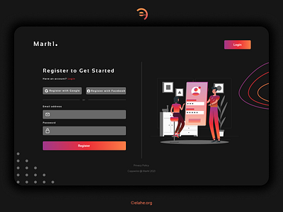 Mark1. Register Page branding design figma ui ux vector website