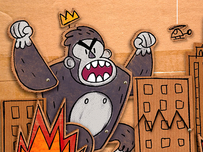 Kardboard after effects character design illustration king kong