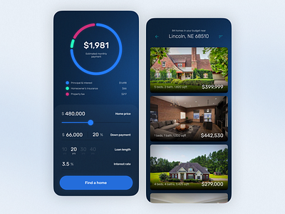 Mortgage Calculator & Home Search calculator daily ui dailyui design design challenge product design ui ui ux ui design ux weekly ui weeklyui