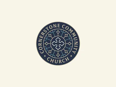 Cornerstone Main Logo badge baptist brand branding church community cornerstone cross graphic illustration lettering logo ministry reformation reformed scripture sola trinity type