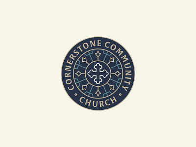 Cornerstone Main Logo badge baptist brand branding church community cornerstone cross graphic illustration lettering logo ministry reformation reformed scripture sola trinity type