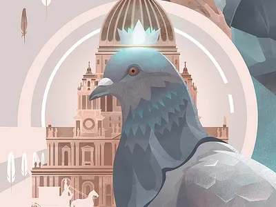 The Pigeons of St. Paul's 2dart bookillustration digitalart digitalpainting illustration illustrationartist illustrator peculiar pigeon wacomart