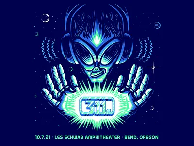 311 in Bend -- Gig Poster 311 alien app branding design drawing illustration logo typography ui ux vector