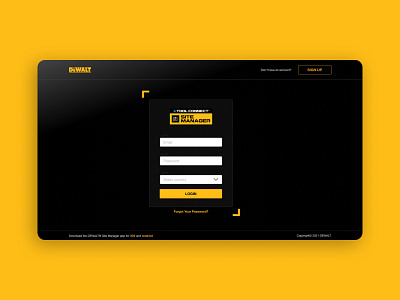 DeWalt Login Site UI Proposal login page login site login ui