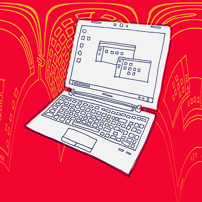 Squigglaptop laptop line art vector