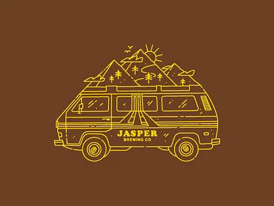 Jasper Brewing beer illustration jasper jasperbrewing lineart texture tshirt van vector westfalia