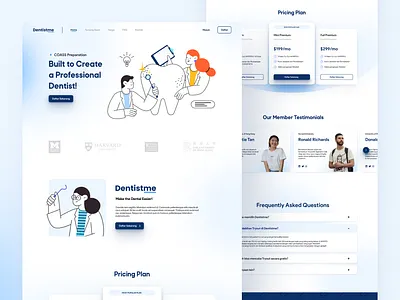 Dentistme - Dental Course Landing Page course dental dentist design graphicdesigner illustration landingpage ui uidesign uiuxdesign ux