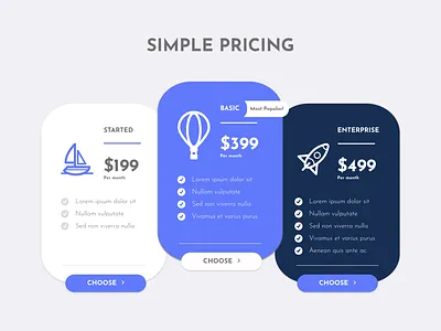 Pricing Table design designer illustration inspiration ui