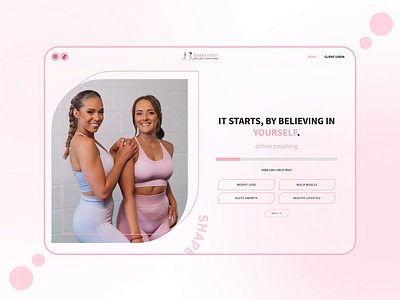 Shape It Fit - Online Coaching - Web Design digital design elegant fitness health interaction design lenus minimalist motion design online coaching stylish ui ux web design whitespace