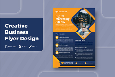 Digital Marketing Agency Flyer. branding business flyer corporate flyer graphic design real estate flyer