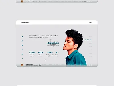 Bruno Mars Web app design follow me inspiration web