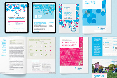 PolicyLab at CHOP Identity branding childrens health colorful editorial design identity illustration nonprofit pattern patterns report design research