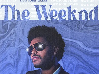 The Weeknd - Save Your Tears abstract artwork blue colorful coverart design editorial editorial design gradient graphic design photomanipulation photoshop poster poster design typography vector