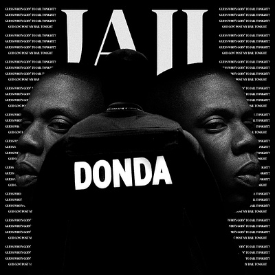 Kanye West ft. Jay-Z - Jail artwork coverart design editorial editorial design graphic design kanyewest minimal modern music photoshop poster poster design print print design typography vector