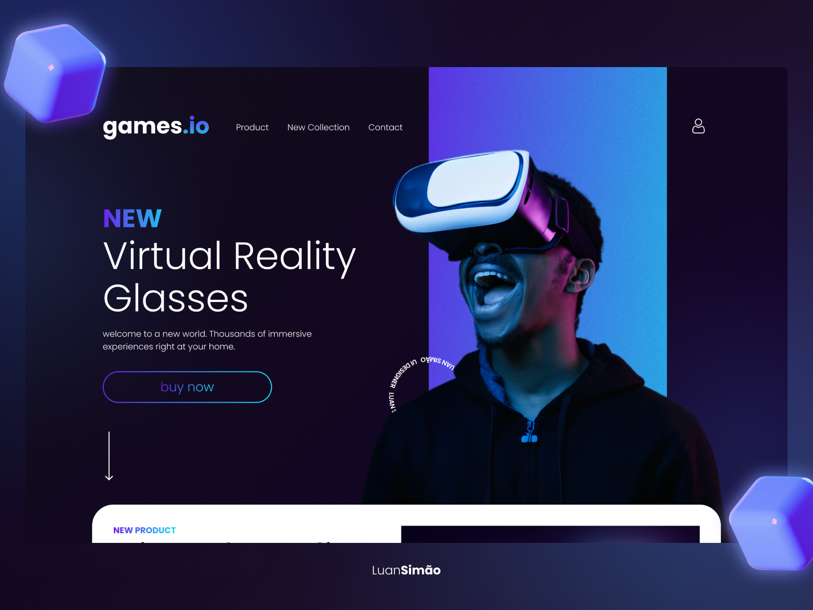 Example of games.io - product launch page