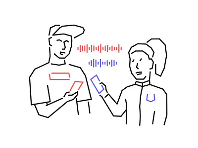 Dallas Illustrations 👫 characters clubhouse colorful connection design illustration kapustin linear outline relationship resources set vector voices