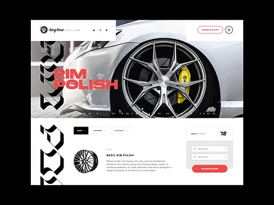 Hang Loose Detailing - Service Detail page cars detailing exotic grid grid layout interface mockup sports sportscar typography ui ux web design