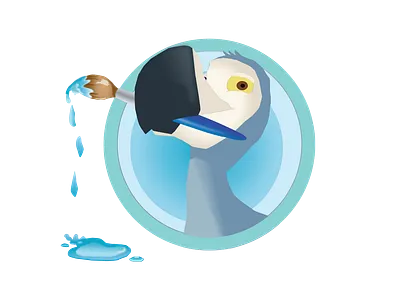 Berry the Dodo! 2d analogous colors animals art artist birds blue cartoons digital art dodos flat illustration illustrator looney mesy artist paint paint brush vector