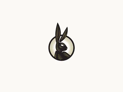 Anotha Wabbit branding bunny engraving icon illustration logo rabbit retro seal vector