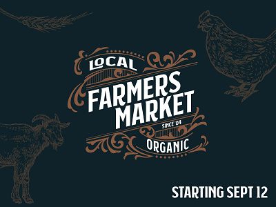 Local Farmers Market Poster (Weekly Warm-Up) branding dribbbleweeklywarmup farmers market poster vintage weeklywarmup