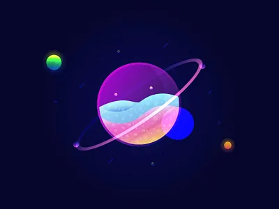Glass Planet design glass illustration planet universe vector