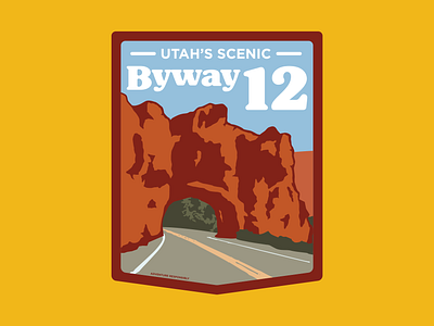 Byway 12 highway 12 national park outdoor badge outdoor logo public lands retro badge retro logo southern utah utah badge utah byway 12