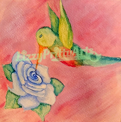 Grandmother Tribute green green hummingbird painting