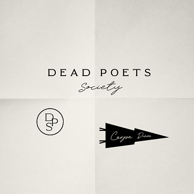 Dead Poets Society rebranding black and white brand branding carpe diem dead poets society design design challenge graphic design illustration logo minimal rebrand typography vector vintage visual design visual identity