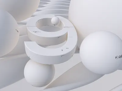 9 3d abstract babble c4d cinema4d clean illustration minimal natural simple typography white