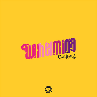 Wilhelmina Cakes brand branding clean design flat identity logo