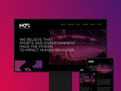 MKTG Sports + Entertainment Website Design broken grid layout design web design