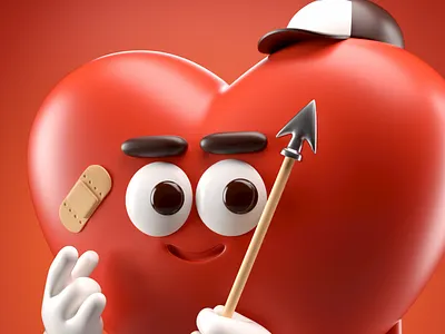 COARAZÓN arrow c4d character corazon hearth illustration love octane render