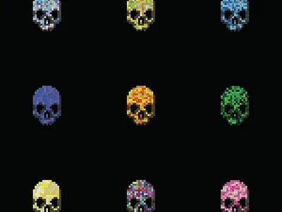 PixelSkulls 8bit design graphic design illustration nft pixel vector