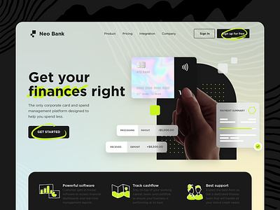 Website Design: Landing page for Bank mobile app bank banking website clean credit card crypto defi design finance fintech gradient homepage landing page payment product design saas saas landing page ui ux web website