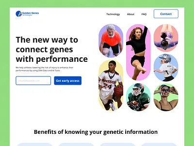 Biotech landing page biotech branding design genes logo medical medicine start up startup ui web design